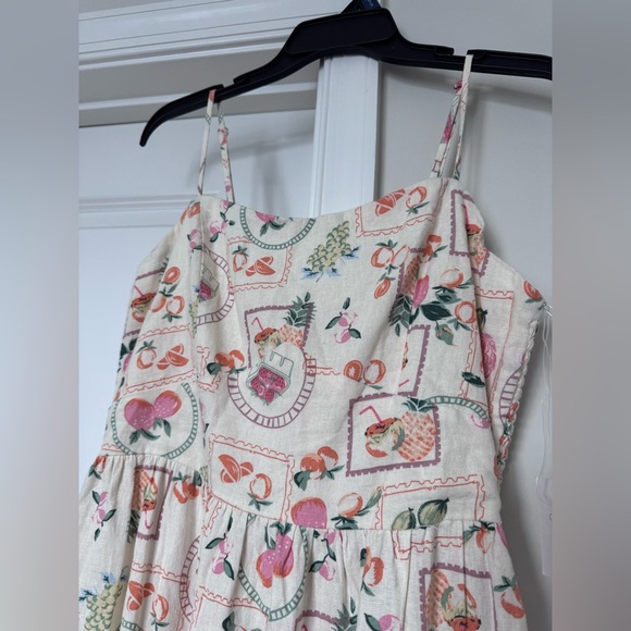 Cynthia Rowley Cream Maxi Dress with Pink & Orange Fruit Print - Picture 2 of 2